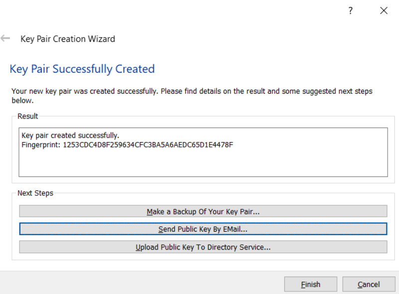 Key pair Created